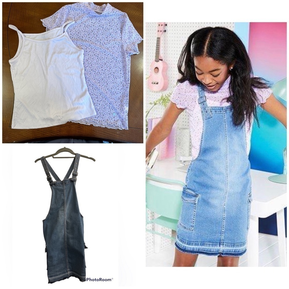 Justice 3 piece‎ set jumper tank and blouse size 14